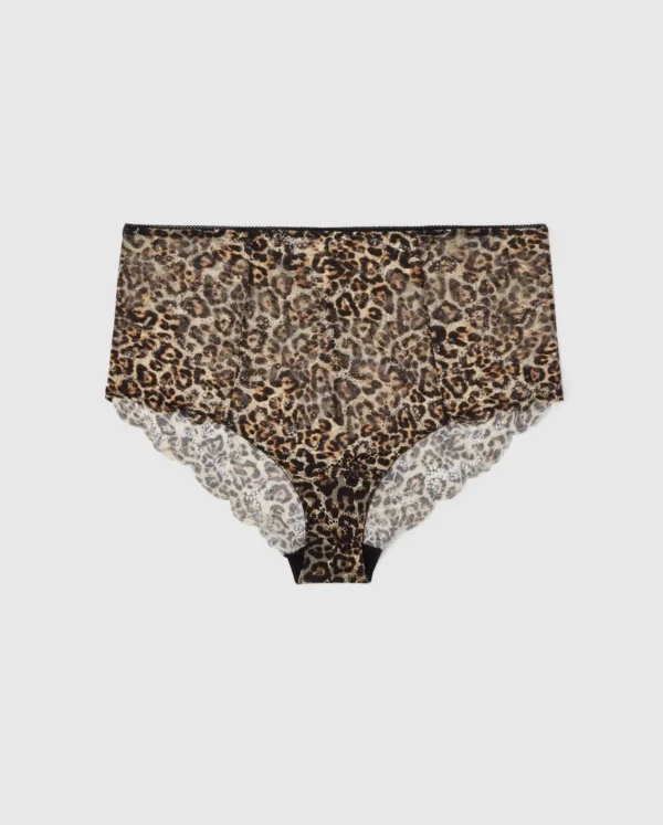 Nohavičky s vyvýšeným pásom a leopardím vzorom